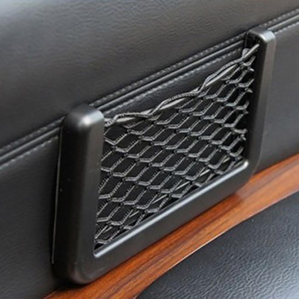 1 Pcs Universal Car Accessory Seat Side Back Storage Net Bag Phone Holder Pocket Organizer Stowing Tidying
