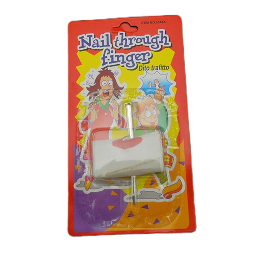 Nail Through Finger Toy Funny Bloody Toys Fake Bandage Magic Utensils Dress Party Halloween Gift April Fool's Day