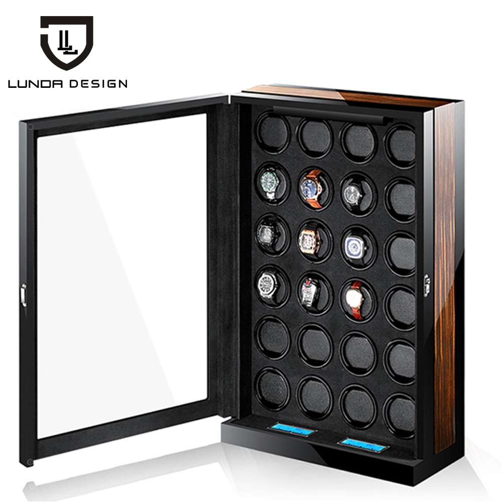 Luxury Watch winder automatic watch display for 24 watches control Stop when the cover opened LED light Remote control