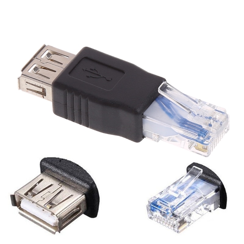 USB Type A Female To RJ45 Male Ethernet LAN Network Router Socket Plug Adapter 20CB