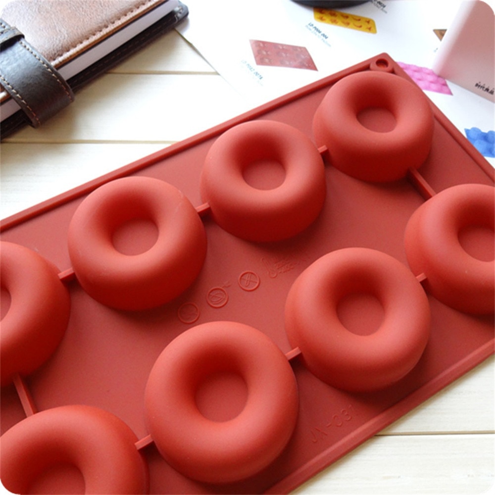 8 Holes Donut Silicone Cupcake Baking Mold Cake Pans Biscuit Cookie Doughnut DIY Molds Doughnut Mould Chocolate Molds #25