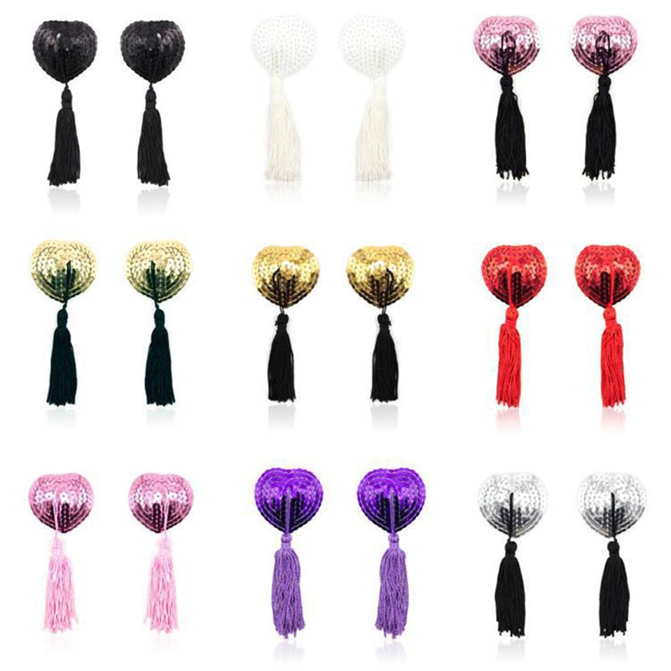 Hot Sex Toys for Couples Women Lingerie Sequin Tassel Breast Bra Nipple Cover Pasties Sexy Erotic Tools For Women Accessories