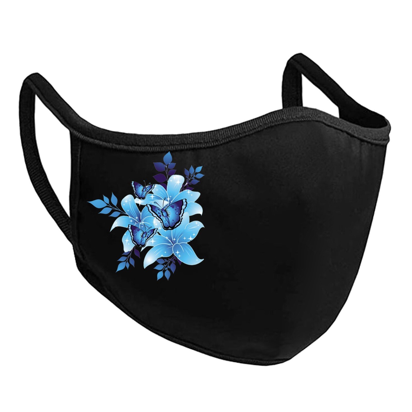 Fashion Flower Pattern Mask For Women Face Cover Black Cloth Mouth Masks Breathable Female Masques Earloops Facemask Decoration