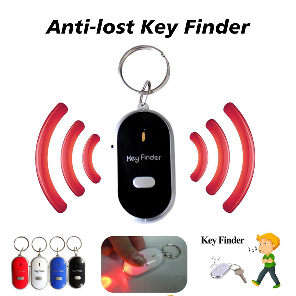 Smart Key Finder Anti-Lost Wireless Whistle Sensors Keychain Tracker LED With Whistle Claps Anti Lost Tag Child Bag Pet Locator