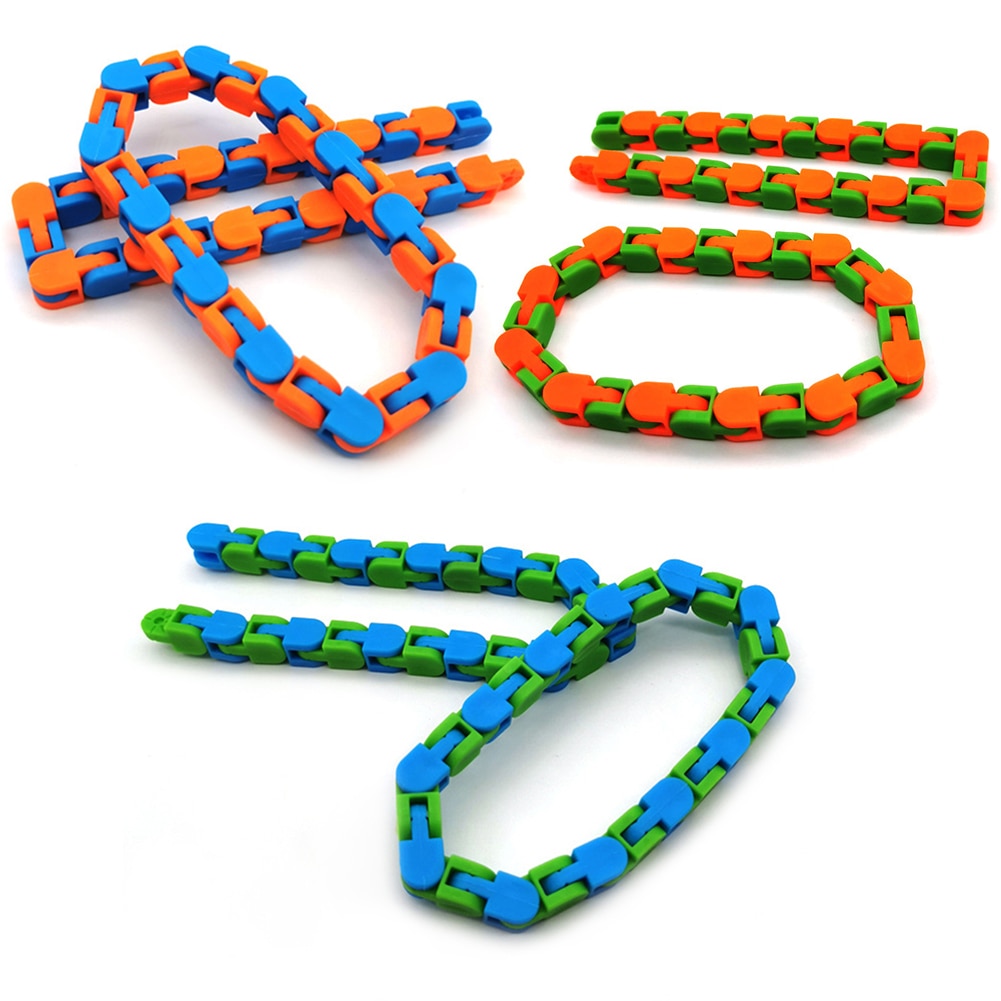 24-Section Bicycle Track Chain Vent Toy Kids Adult Fidget Stress Relief Bracelet Toys for Children Gifts Decompression toys