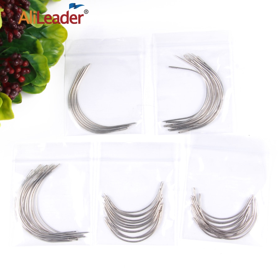 Alileader cheap Curved Needle For Hair Weaving Cap Wigs Needles For Hair Extension 12Pcs/Pack 6Cm/9Cm C-Type Needles Tools