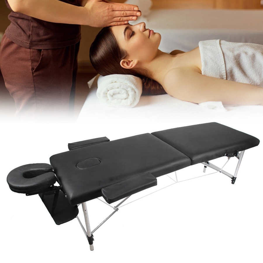 Folding Portable Massage Table Adjustable Height PU Leather Waterproof Massage Bed SPA Table Professional for Salon Home