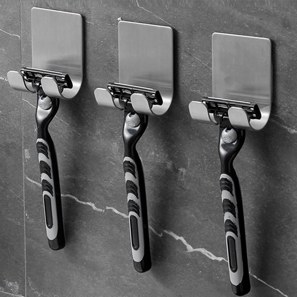 1Pcs Shaving Razor Holder Shower Stainless Steel Bathroom Wall Razor Rack Men Shaver Shelf Hanger Makeup Tool