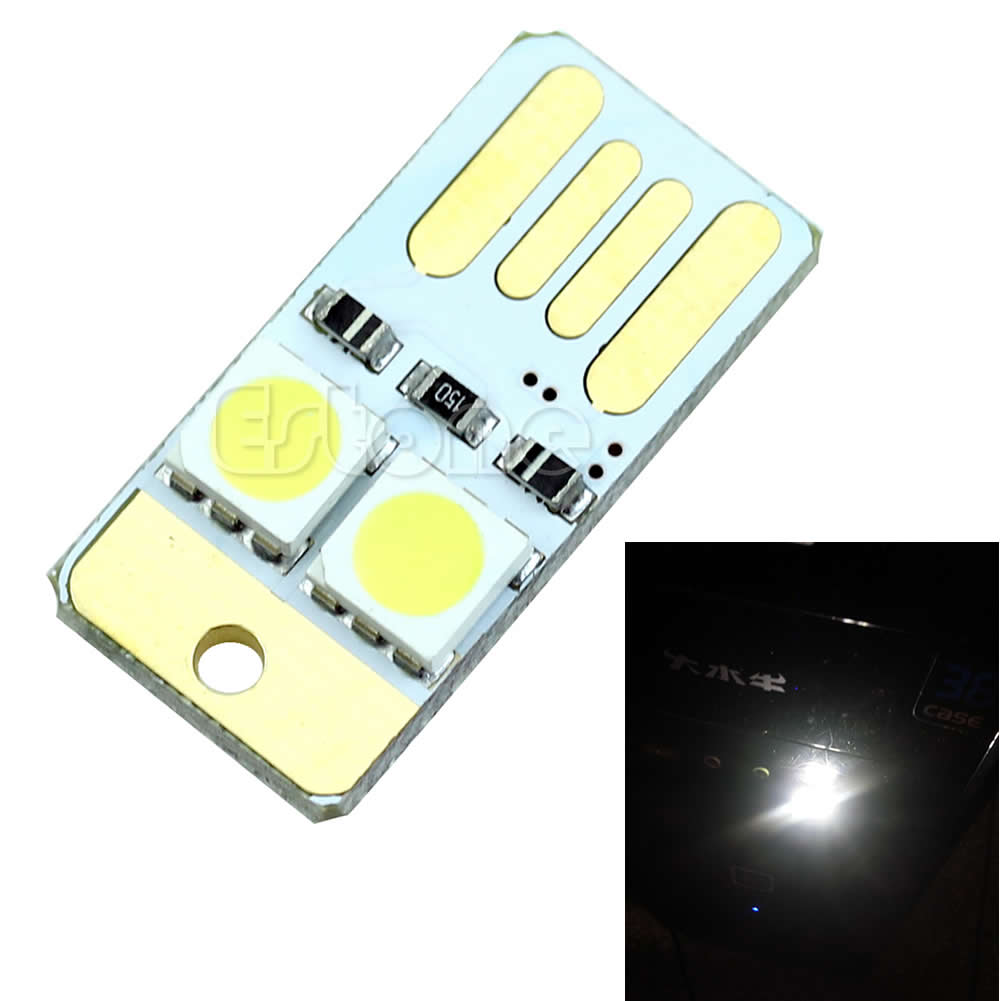 Mini Pocket LED Night Light Card Lamp Bulb White Led Keychain USB Power Portable Dropshipping
