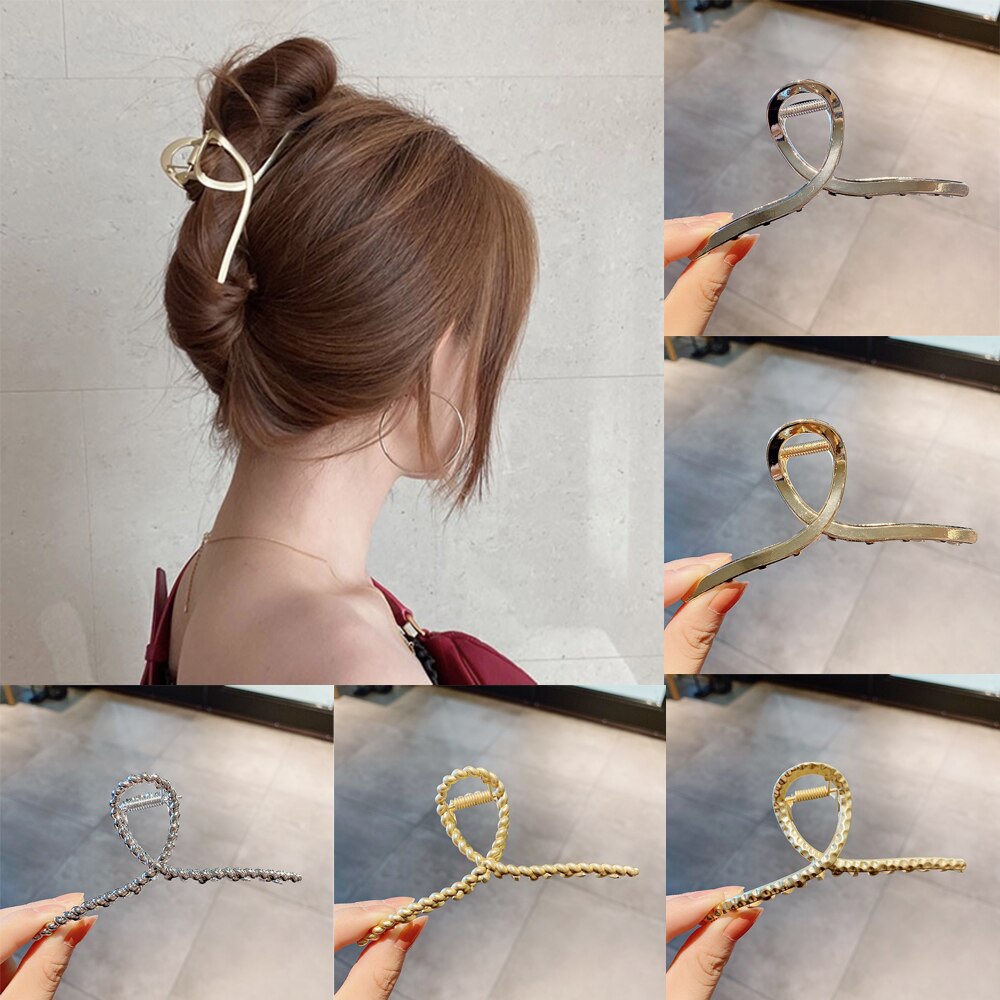 Woman Metal Hair Claws Hair Accessories Chic Barrettes Hairclips Hairpins Ladies Hairgrip Headwear Girls Ornaments Crab