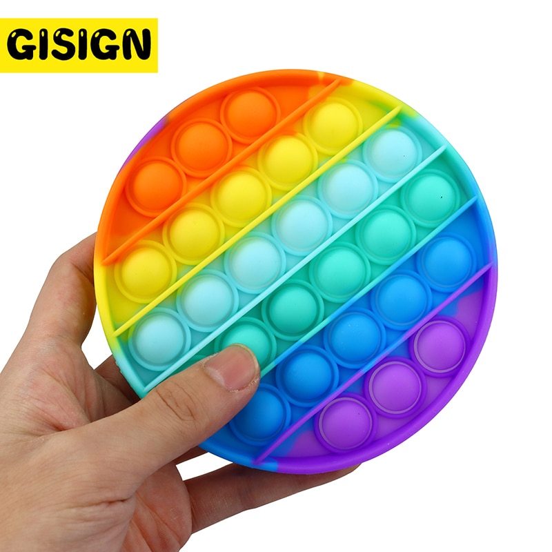 Rainbow Fidget Toys Push Bubble Stress Antistress Colorful Sensory Squishy Reliever Pack Toys for Adult Child Antistress Reliver