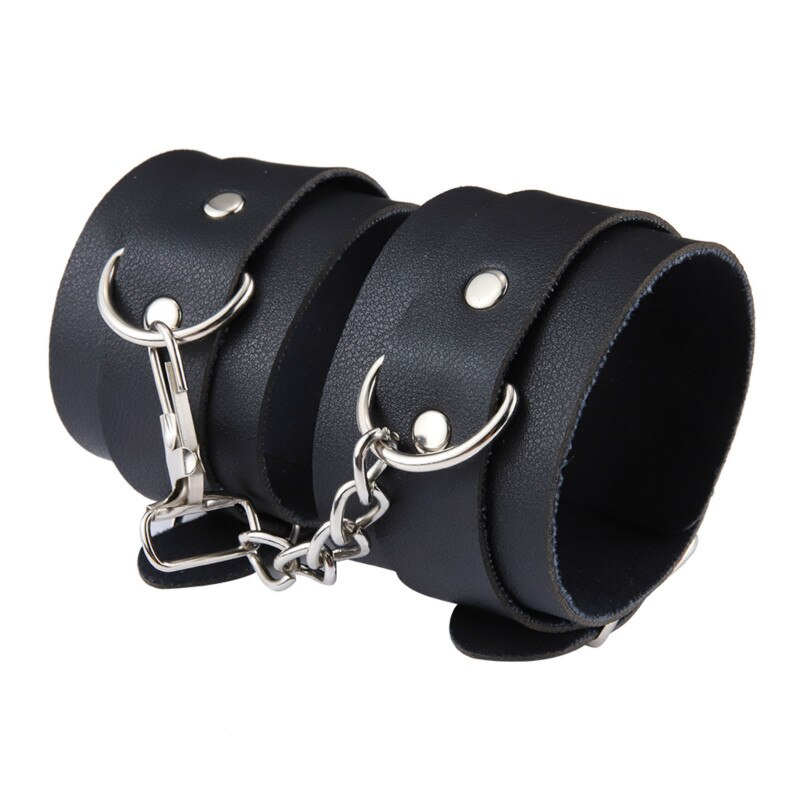 Sexy Adjustable PU Leather Plush Handcuffs Cuff Restraints BDSM Bondage Sex Toy Restraints Sex Bondage Exotic Accessories