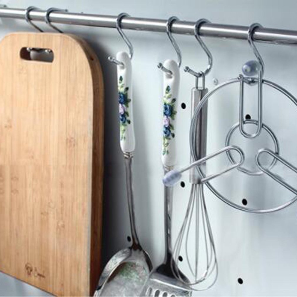 1Pcs S-Shape Hook Kitchen Railing S Hanger Hook Clasp Holder Stainless Steel Hooks For Hanging Clothes Handbag Hook