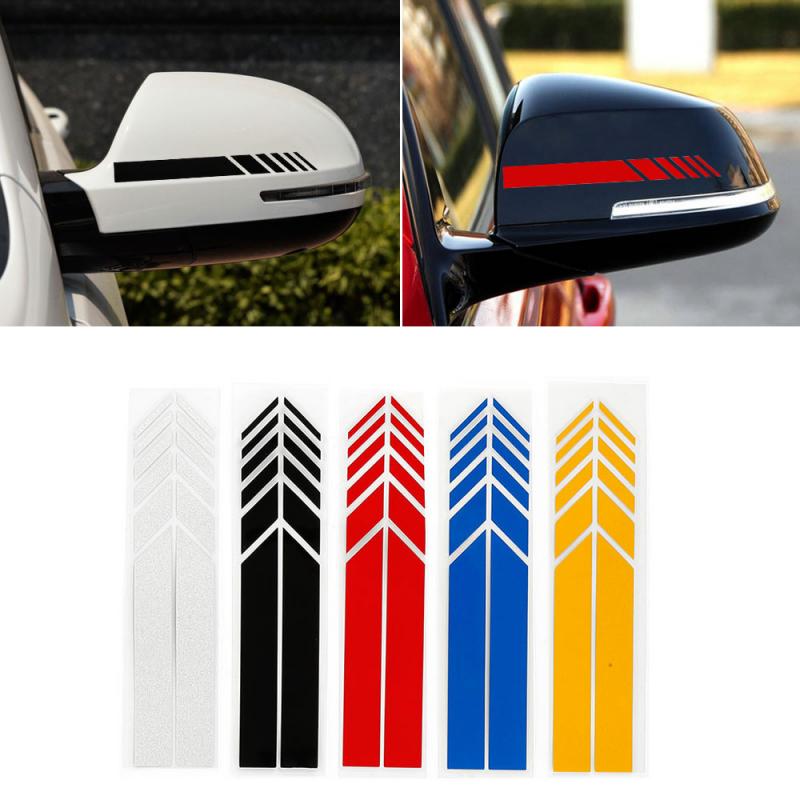 2pcs Rear View Mirror Sticker Reflective Rearview Mirror Side Decal Stripe Vinyl For Car Styling Waterproof Exterior Accessories