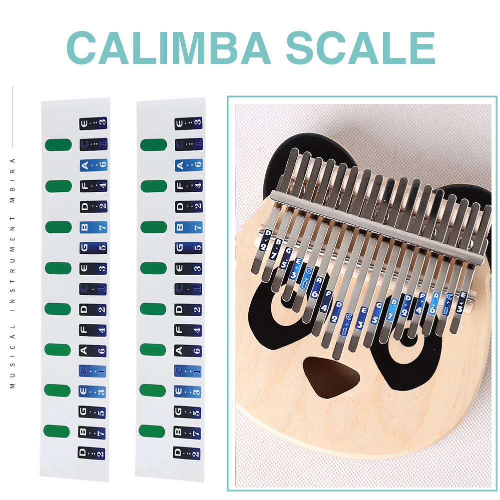 2x 17 Keys Kalimba Scale Sticker Thumb Key Note Sticker Musical Instrument Parts Learner Musical Instrument Kit
