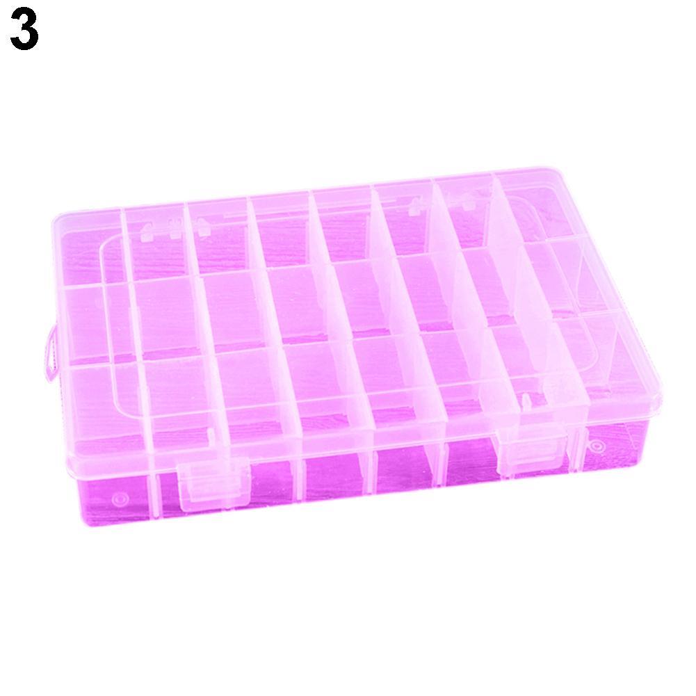 80% HOT SALES !!!Detachable 24 Compartment Plastic Storage Box Container Jewelry Tool Case