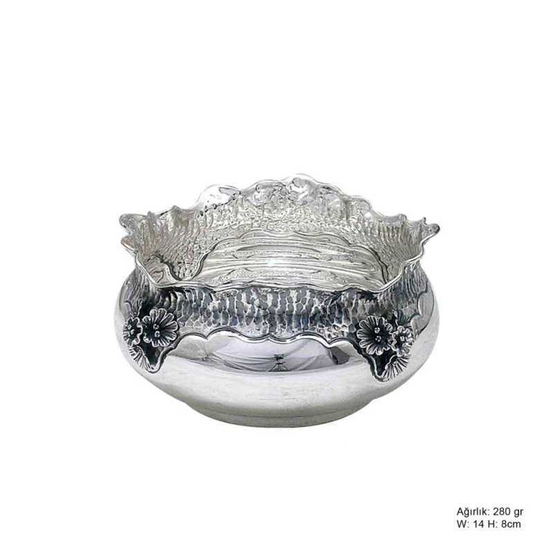 Orchid Pattern Silver Sugar Bowl