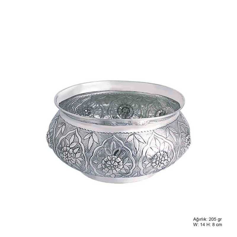 Flower Pattern Silver Sugar Bowl