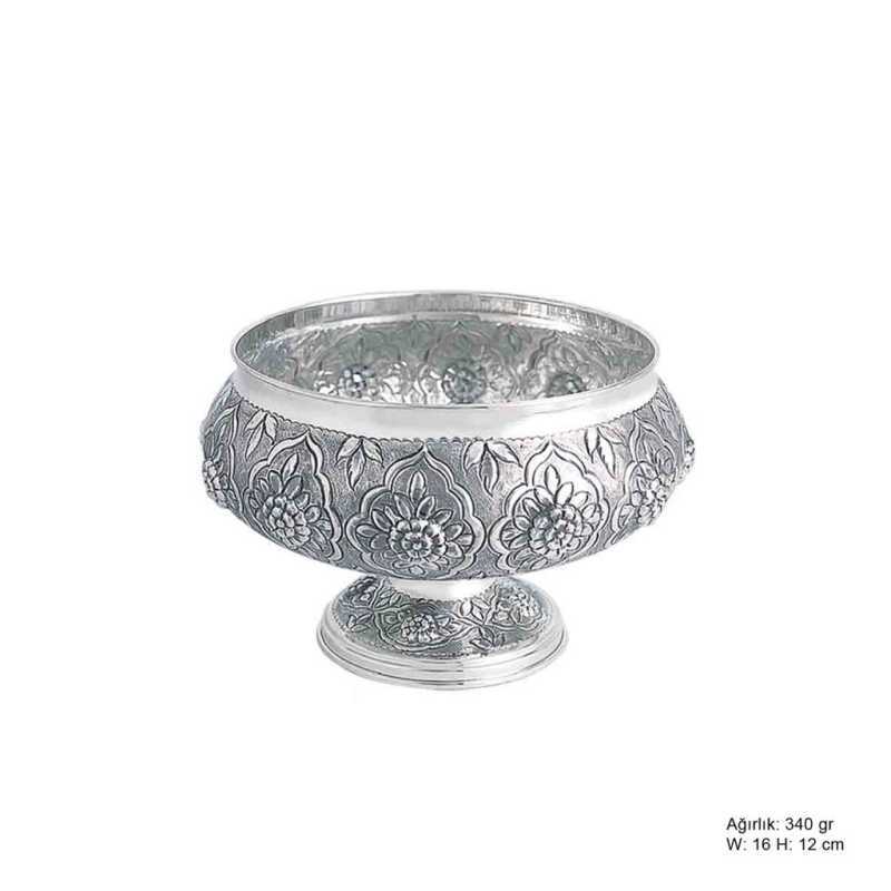 Flower Pattern Silver Sugar Bowl