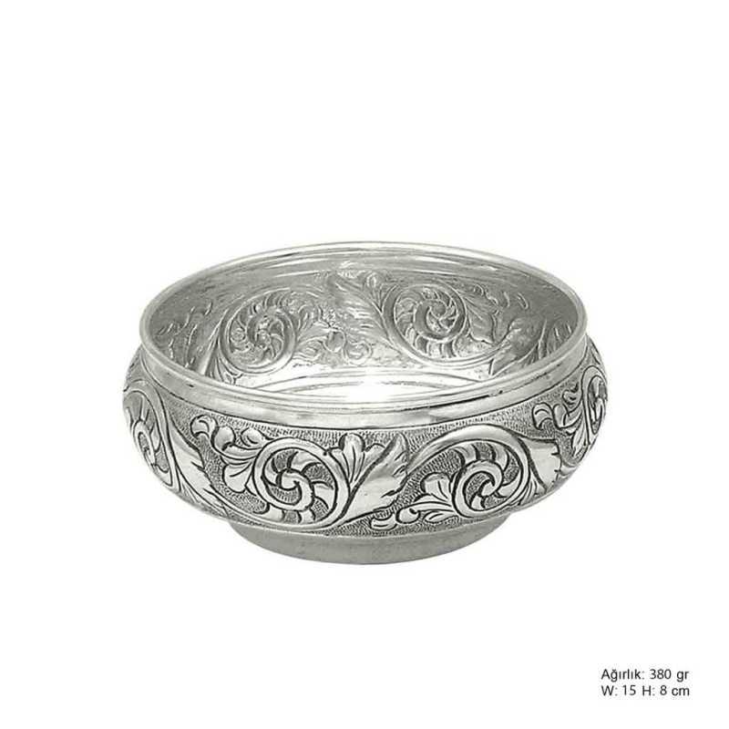 Leaf Pattern Silver Sugar Bowl