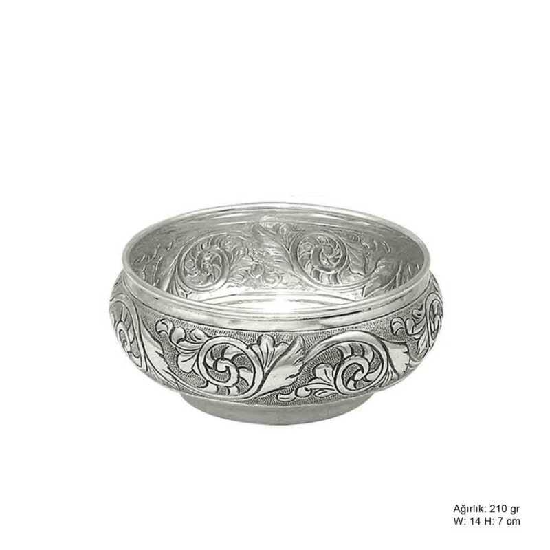 Leaf Pattern Silver Sugar Bowl