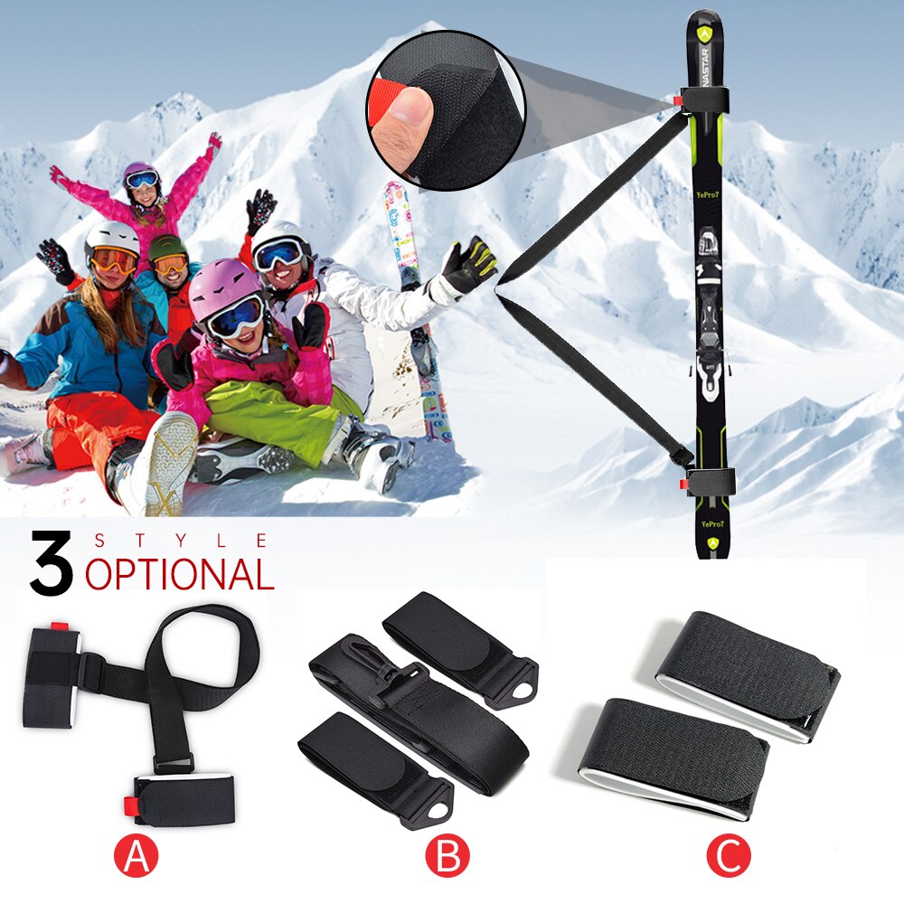 Adjustable Skiing Pole Shoulder Hand Carrier Lash Handle Straps Porter Hook Loop Protecting For Ski Snowboard Nylon Skiing Bags