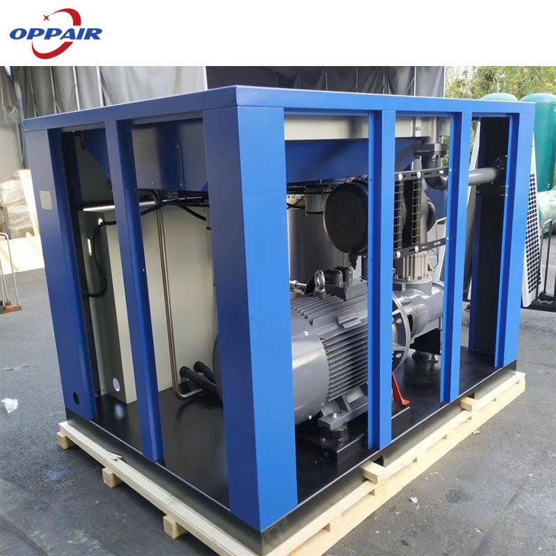 Industrial Electric Stationary Direct Driven Rotary Air Screw Type Compressor Warranty 75kw 100HP with Air/Water Cooling
