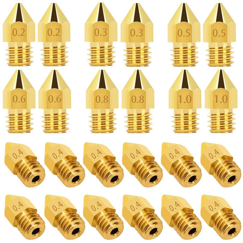 5PCS MK8 Nozzle Head Printer Extruder 0.2MM 0.3MM 0.4MM 0.5MM Nozzle Optional For For 1.75MM MK8 Makebot 3D Printer