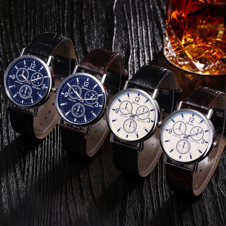 Fashion Retro Design Leather Band Analog Alloy Quartz Wrist Watch Mens Luxury Wristwatch Relogio Masculino Sport Watches Reloj