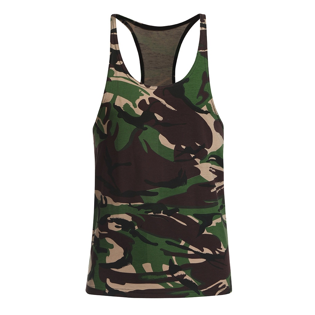 2021 Camouflag Print Sleeveless Shirts Tank Top Men Tight-drying Fitness Muscle Shirt Mens Singlet Bodybuilding Workout Gym Vest