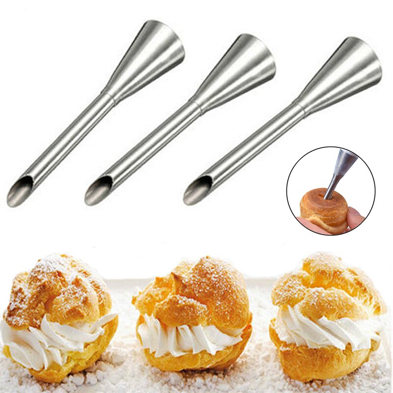 Cream Icing Piping Nozzle Tip 1PC Stainless Steel Cupcake Tips Puff Cream Pastry Piping Nozzles Puff Nozzle Pastry Tool