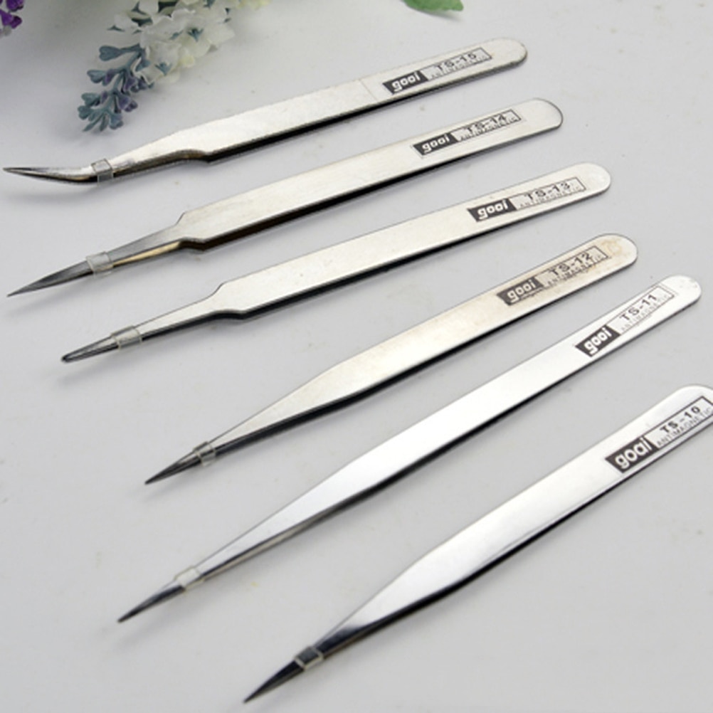 1pc Anti Magnetic Stainless Steel Tweezers Forceps Fine Kit Set Jewelers Tools