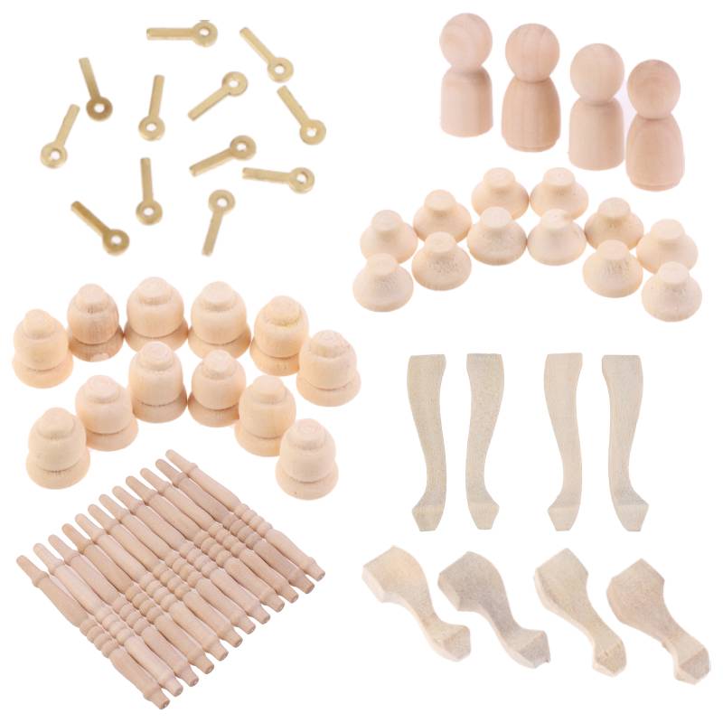 Wholesale 1:12 DIY doll house mini furniture parts handmade accessories pocket cabinets tea table legs sofa legs