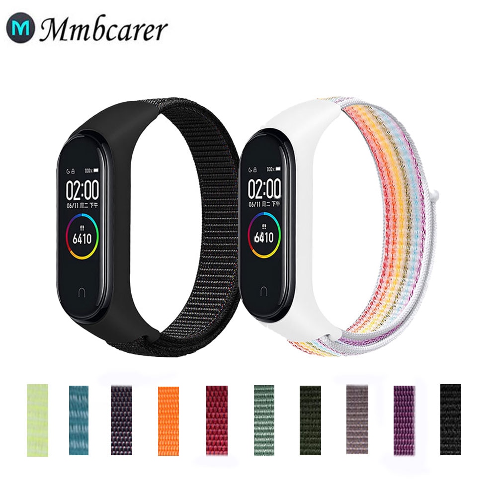 Nylon Strap for Xiaomi Mi band 4 3 5 Bracelet Wristband Sports Breathable Bracelet For Miband 5 4 3 Replacement Strap