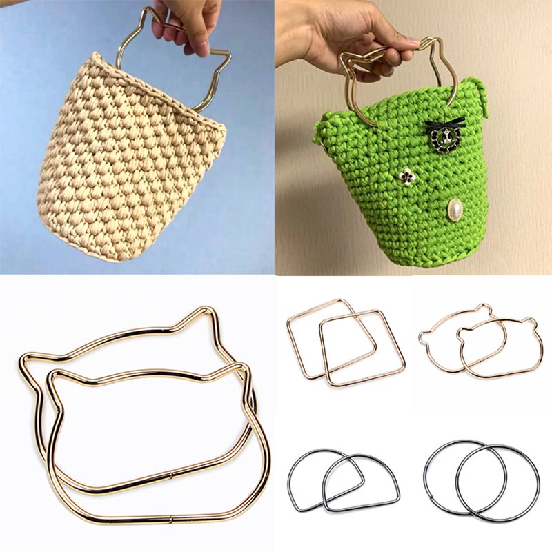 Cute Cat Ear Metal Bag Handle Replacement For DIY Shoulder Bags Making Handbag Fashion Metal Bag Handle Accessories Wholesale