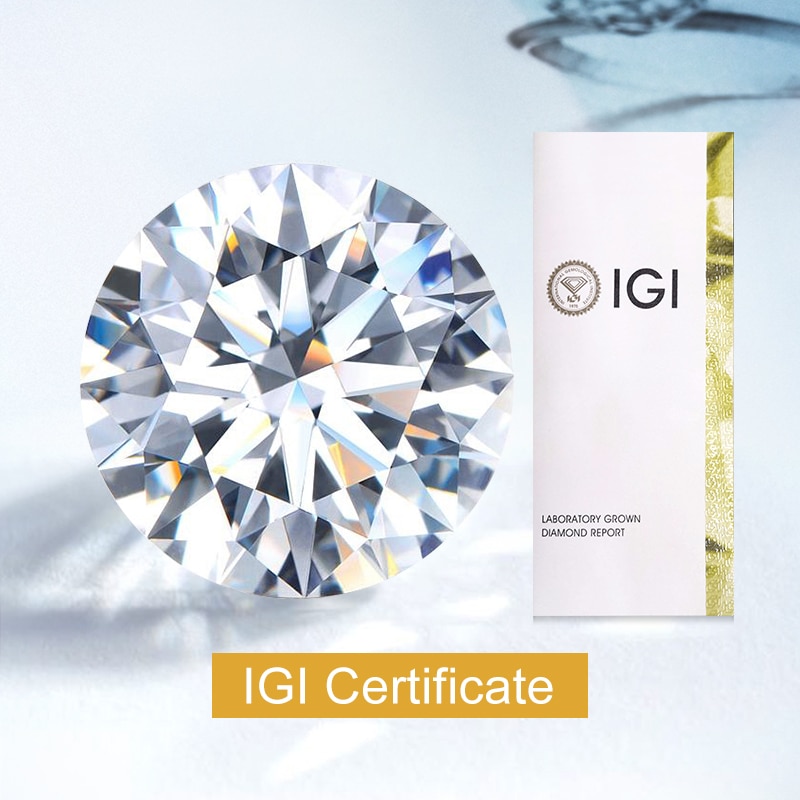 1.0ct-1.09ct Carat D Color VS2 Clarity IGI Certificate Synthetic Diamond Round HPHT Lab Grown Diamond
