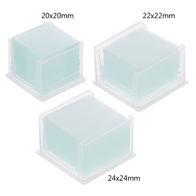 100 Pcs Transparent Square Glass Slides Coverslips Coverslides For Microscope Optical Instrument Q84D