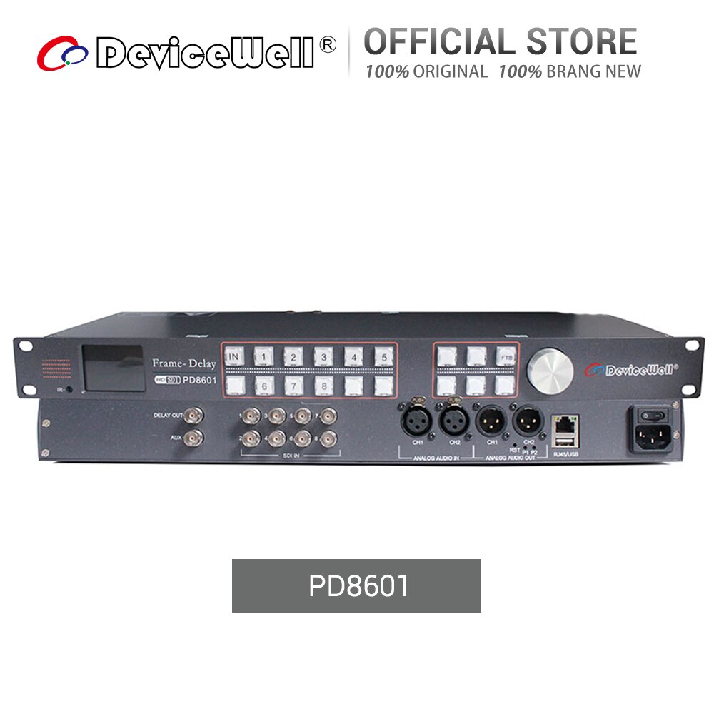 DeviceWell PD8601 8 Channel SDI Input 2 Channel SDI Output AV Audio Video Delayer