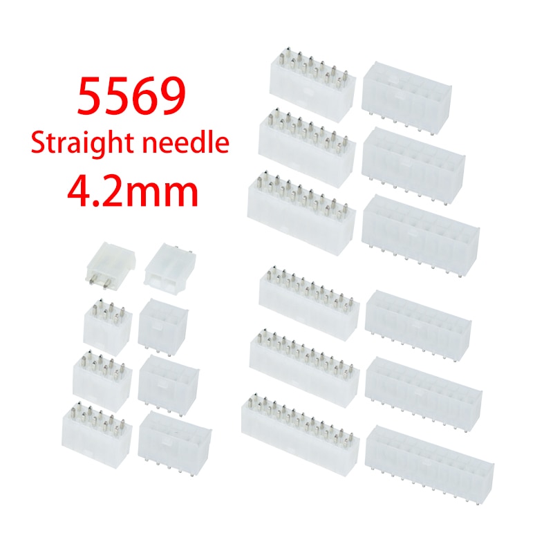 10pcs/lot NEW Original 5569 straight pin holder 4.2mm pitch connector 2p4p4p6p8p10p-24p straight pin connector socket