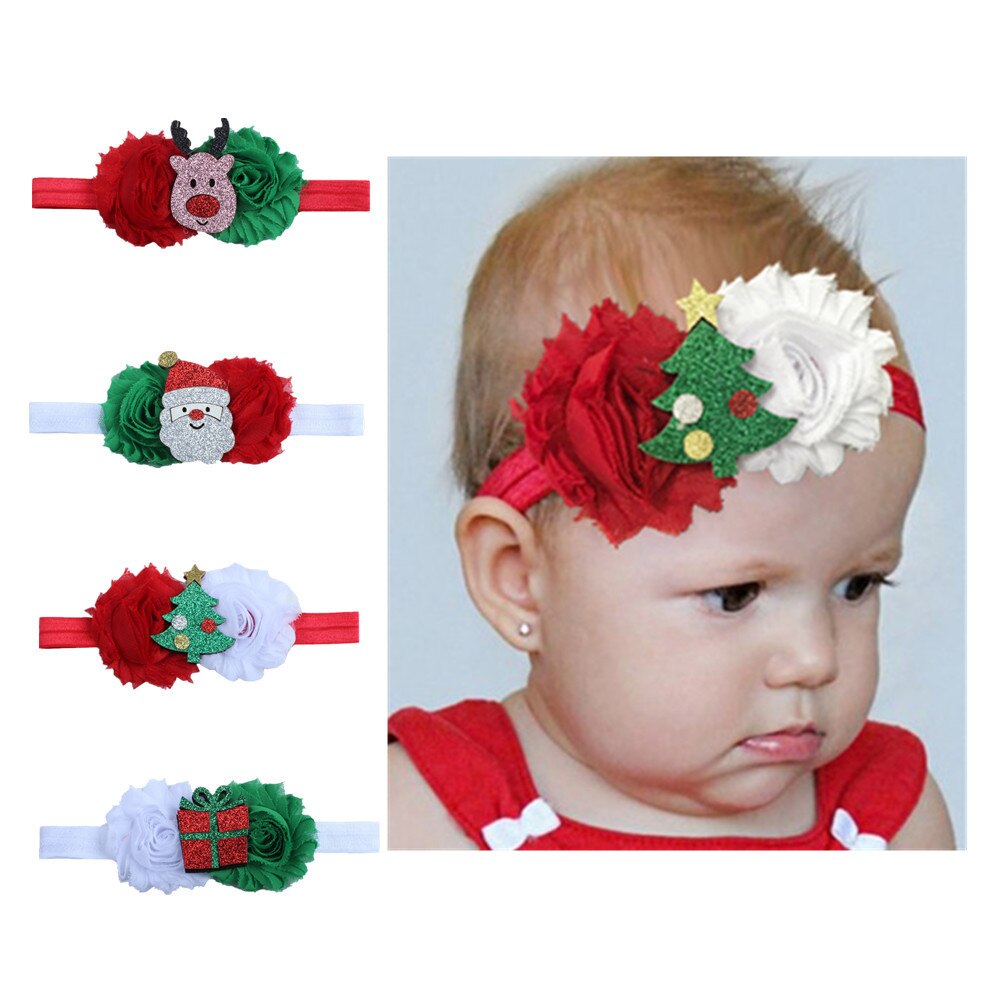 Baby Christmas Decoration Cartoon Headband Child Christmas New Old Flower Cartoon Pattern Hair Band Hair Accessories Headwear