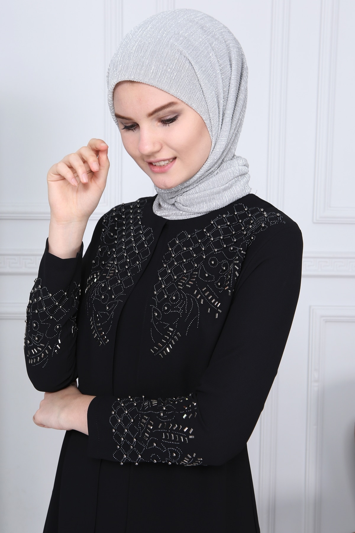 Erb Gemstone In The Cape Hijab Suit 1191 Black
