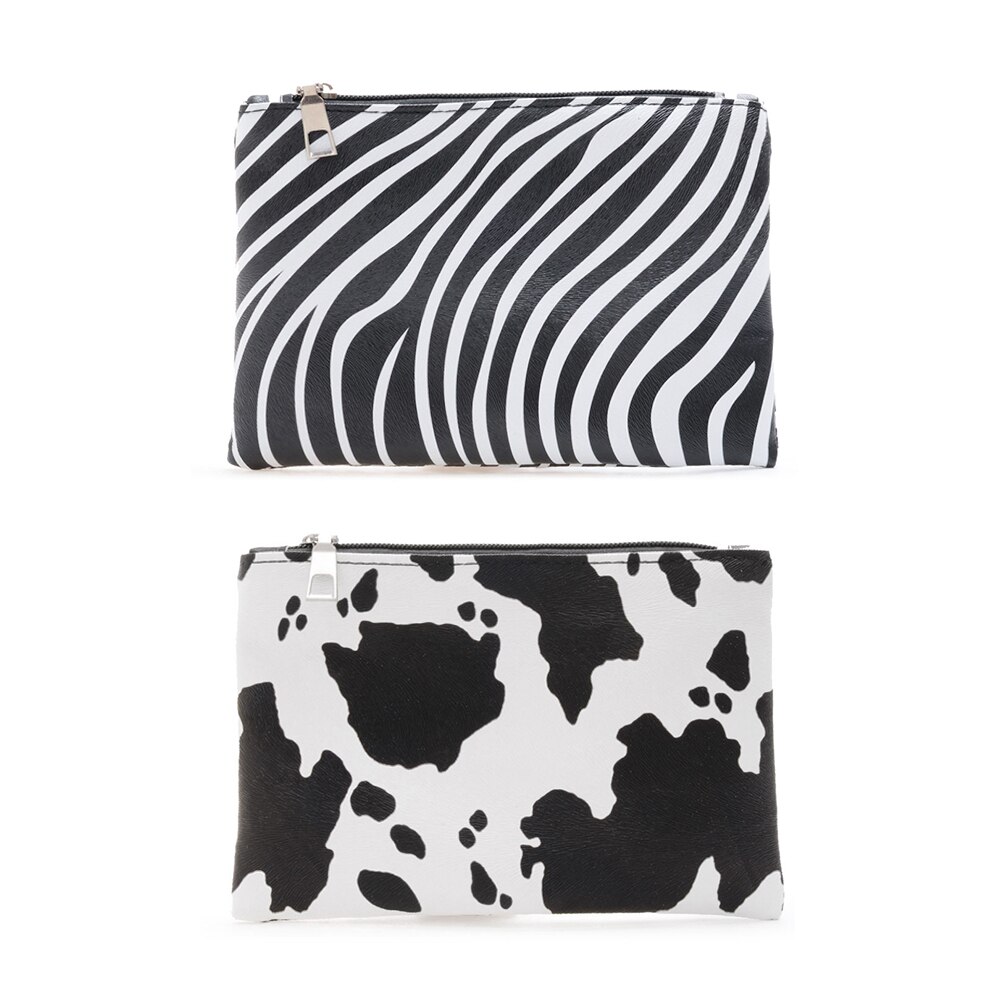 Phone Pouch Purse Women Handbag Casual PU Leather Coin Key Zipper Animal Print Stroage Portable Clutches 20x13x1cm