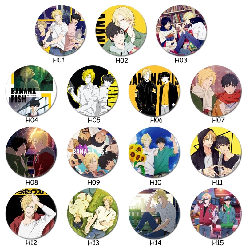 2021 Anime Anime Banana Fish Brooch Badge For Clothing Art Decor Badges Decor 5.8*5.8cm