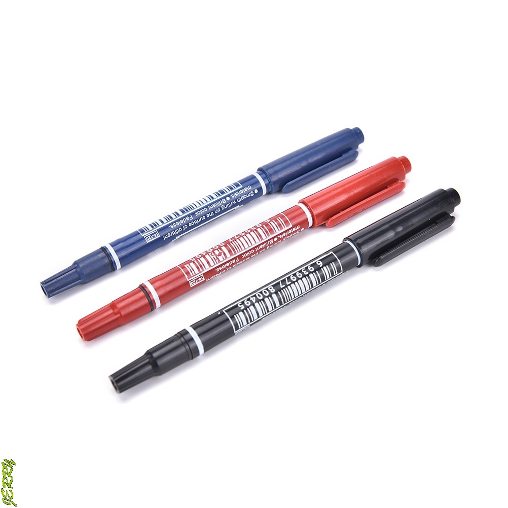 New 3-color Quick-drying Writing Pen Double-pointed Double-headed Hook Line Permanent Paint Marker For CD DVD Media Disc