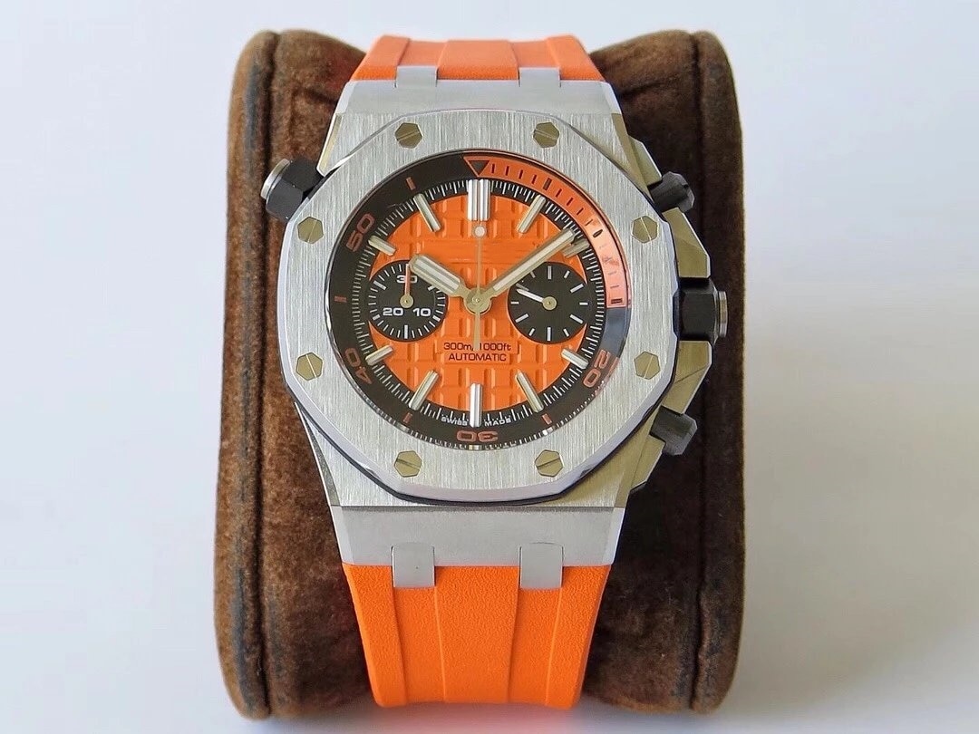 Replica Men's Watches AP 0ak Series 26703ST.OO.A070CA.01 Chronograph Function Automatic Mechanical Top Brand Watch Orange Dial