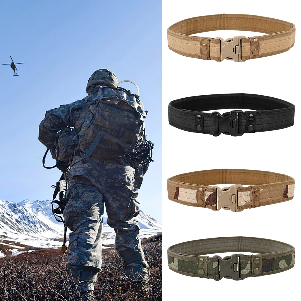 2020 New Army Style Combat Belts Quick Release Tactical Belt Fashion Men Canvas Waistband Outdoor Hunting 9Colors Optional 130cm