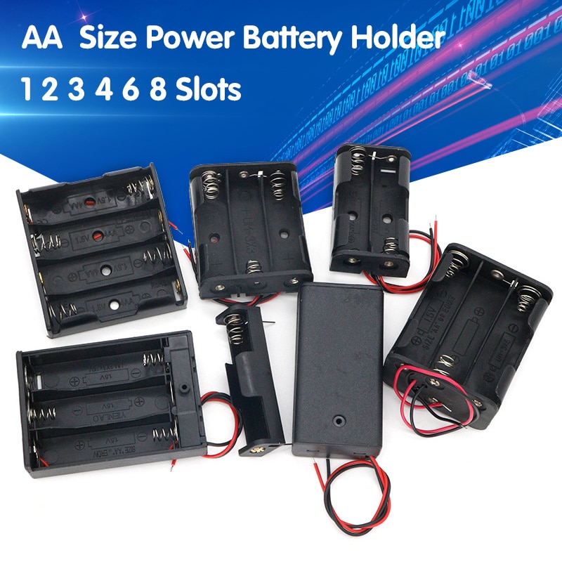 AA Size Power Battery Storage Case Box Holder Leads With 1 2 3 4 6 Slots Container Bag DIY Standard Batteries Charging Droship