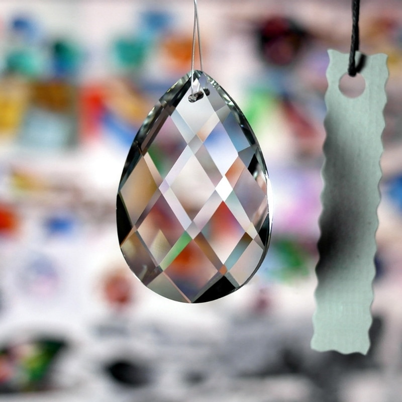 1pc Grid Clear Chandelier Glass Lamp Prisms Parts Hanging Drops Pendants 38mm 652A