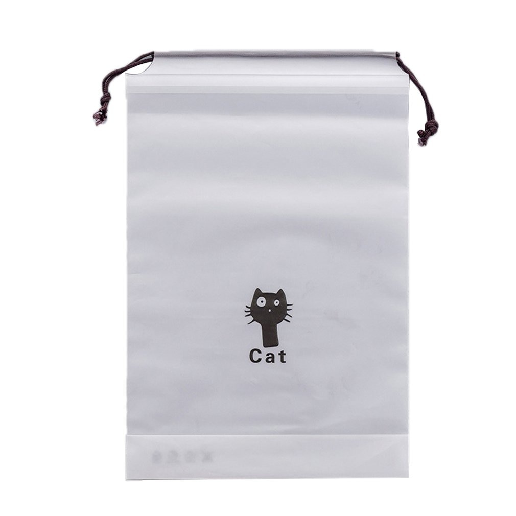 Cartoon Black Cat Drawstring Storage Bag Clothing Finishing Bag Travel Travel Bundle Pocket Portable Tidy