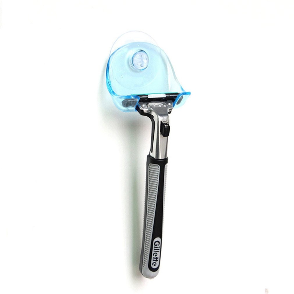 Practical Design Home Bathroom Shaver Hanging Rack Clear Storage Shelf Bathroom Sucker Suction Cup Razor Holder